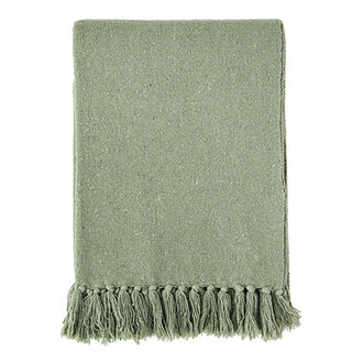 Madam Stoltz Recycled cotton throw Dusty green Madam Stoltz Recycled cotton throw Dusty green
