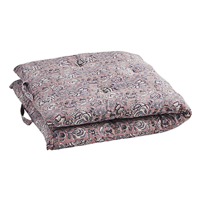 Madam Stoltz-collectie Katoenen matras met print, lila, wit, violet (60x100 cm)