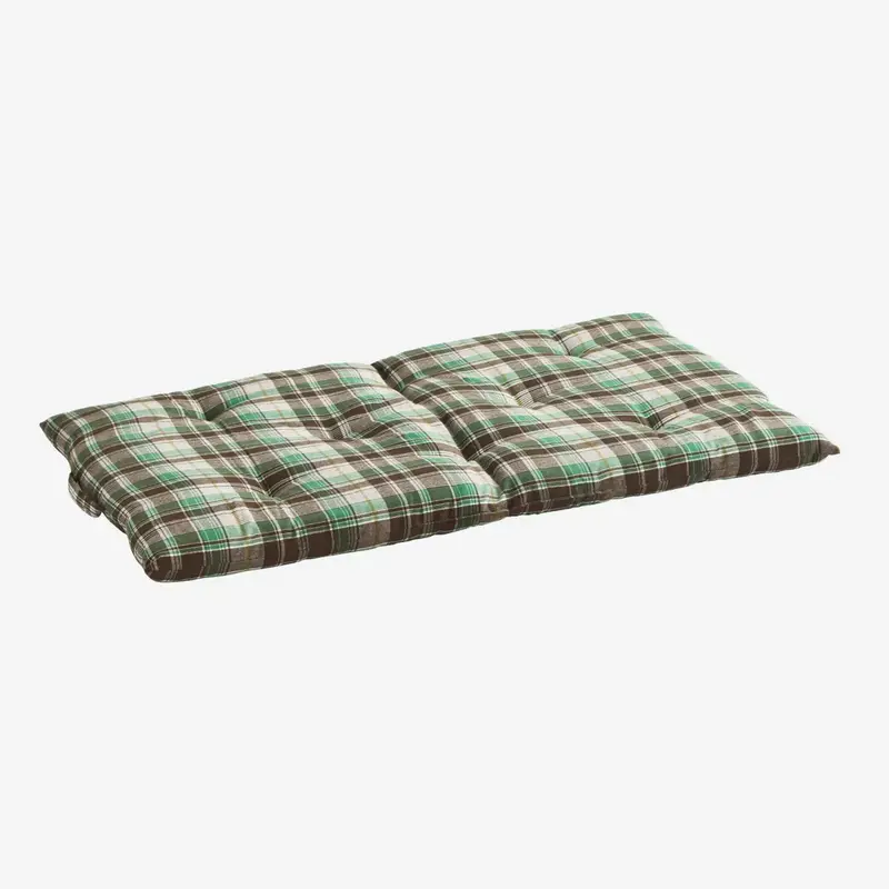 Madam Stoltz-collectie Checked woven cotton mattress brown, green, white
