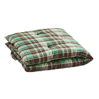 Madam Stoltz Checked woven cotton mattress brown, green, white