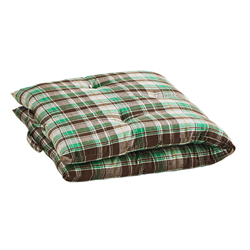 Madam Stoltz-collectie Checked woven cotton mattress brown, green, white
