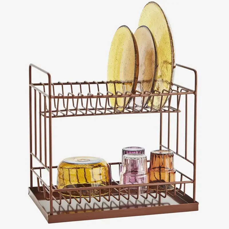 Madam Stoltz-collectie Iron dish rack rust
