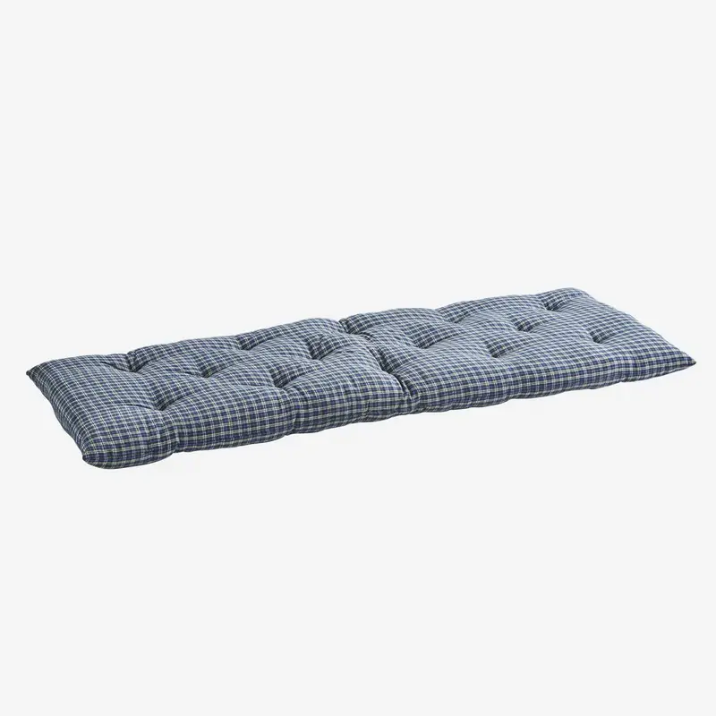Madam Stoltz-collectie Checked woven cotton mattress blue, grey, white