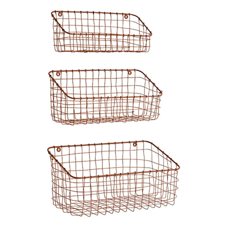 Madam Stoltz-collectie Iron wall baskets rust
