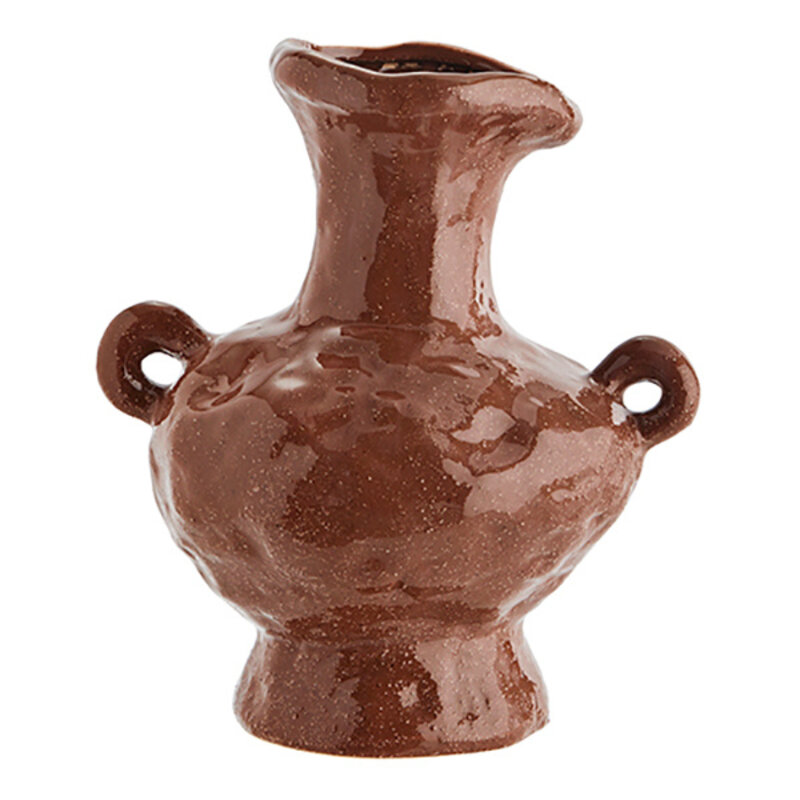 Madam Stoltz-collectie Stoneware vase brown 24x26,5 cm