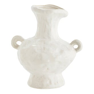 Madam Stoltz Stoneware vase off white 24x26,5 cm