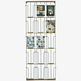 Madam Stoltz Iron card rack w/ cane green