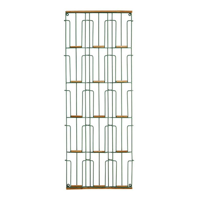 Madam Stoltz-collectie Iron card rack w/ cane green
