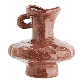 Madam Stoltz Stoneware vase brown 17x18 cm