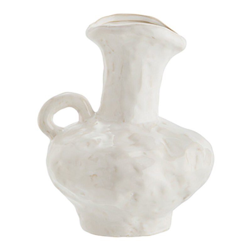 Madam Stoltz-collectie Stoneware vase off white 17x18 cm