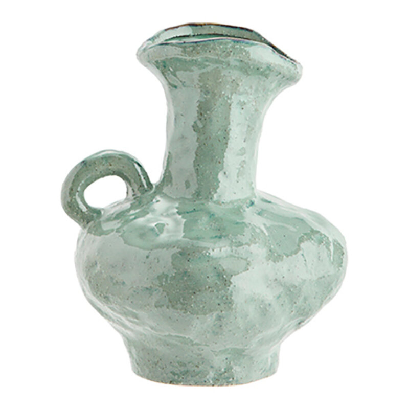 Madam Stoltz-collectie Stoneware vase light green 17x22 cm