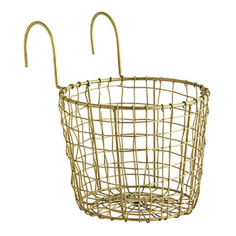 Madam Stoltz-collectie Hanging iron pot holder ant. brass