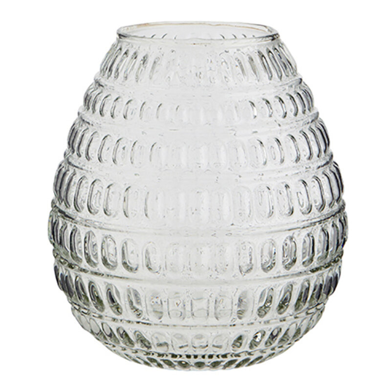 Madam Stoltz-collectie Madam Stoltz Glass vase w/ dots Clear Clear