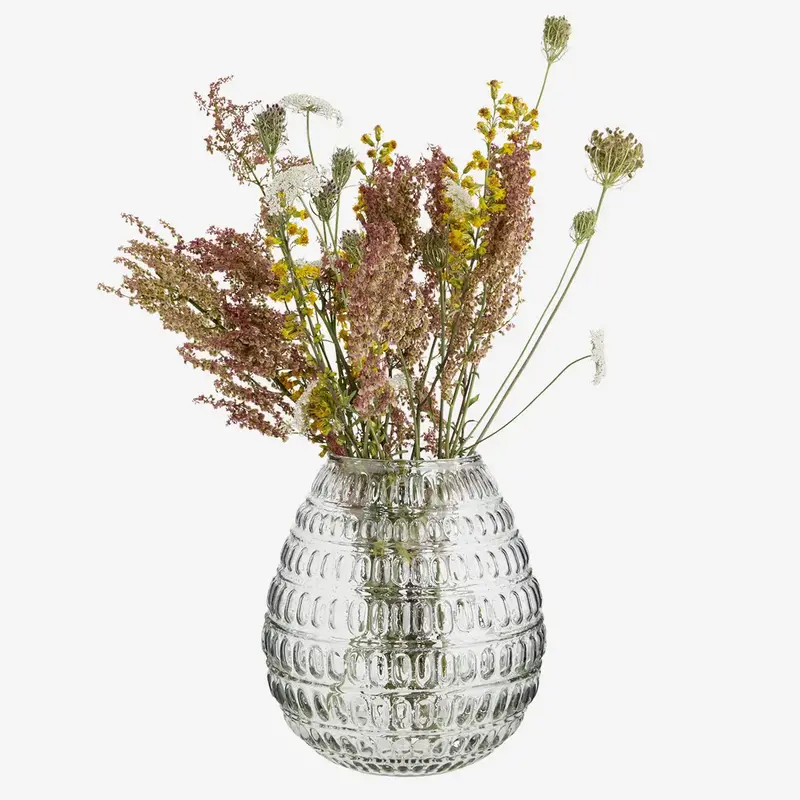 Madam Stoltz-collectie Madam Stoltz Glass vase w/ dots Clear Clear