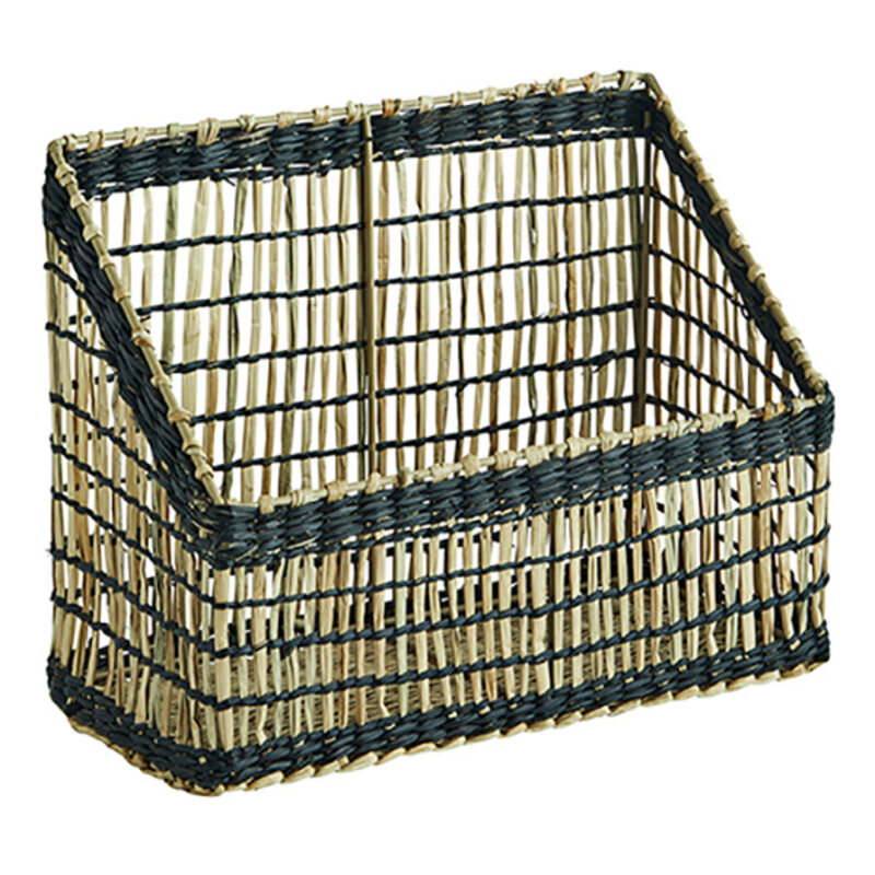 Madam Stoltz-collectie Madam Stoltz Rattan organiser Natural, black Natural, black