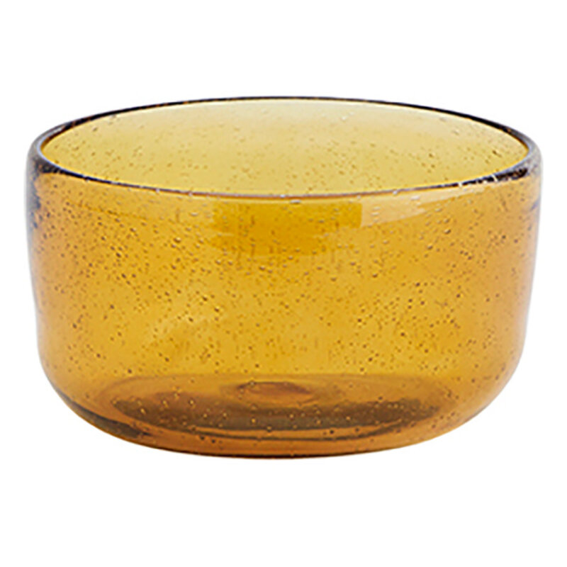 Madam Stoltz-collectie Madam Stoltz Coloured glass bowl Amber Amber