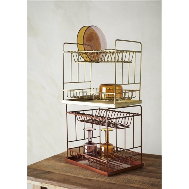 Madam Stoltz-collectie  Gekleurde glazen schaal Amber