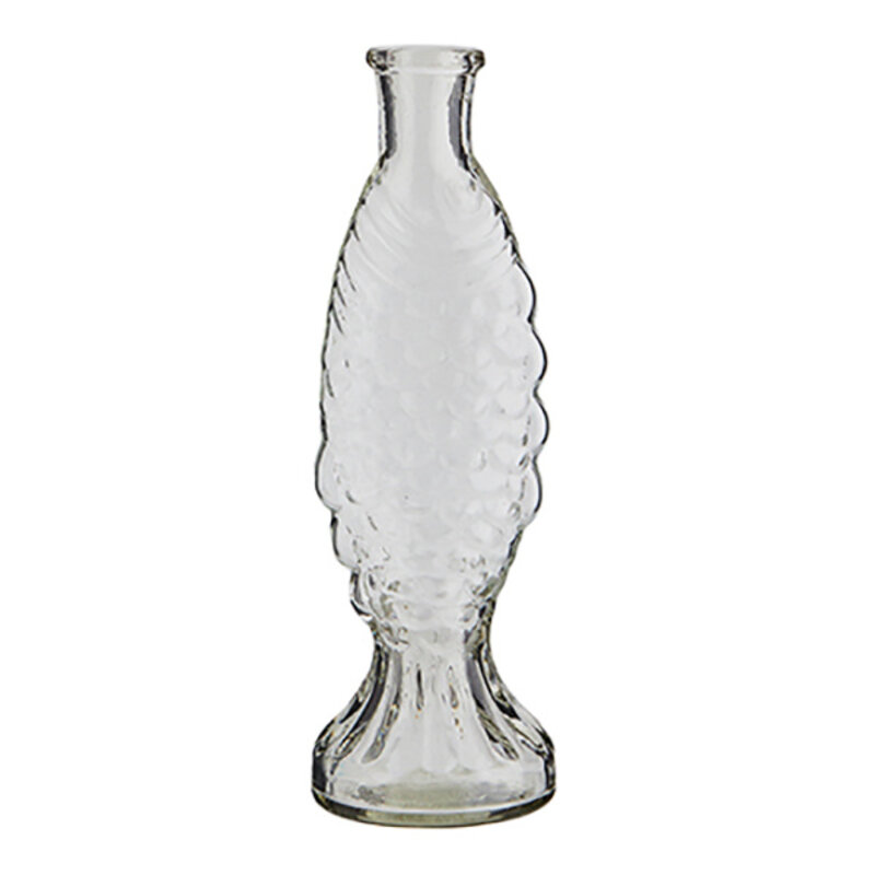 Madam Stoltz-collectie Madam Stoltz Fish glass vase Clear Clear