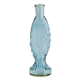 Madam Stoltz Fish glass vase Blue