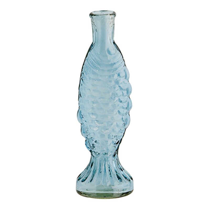 Madam Stoltz-collectie Madam Stoltz Fish glass vase Blue Blue