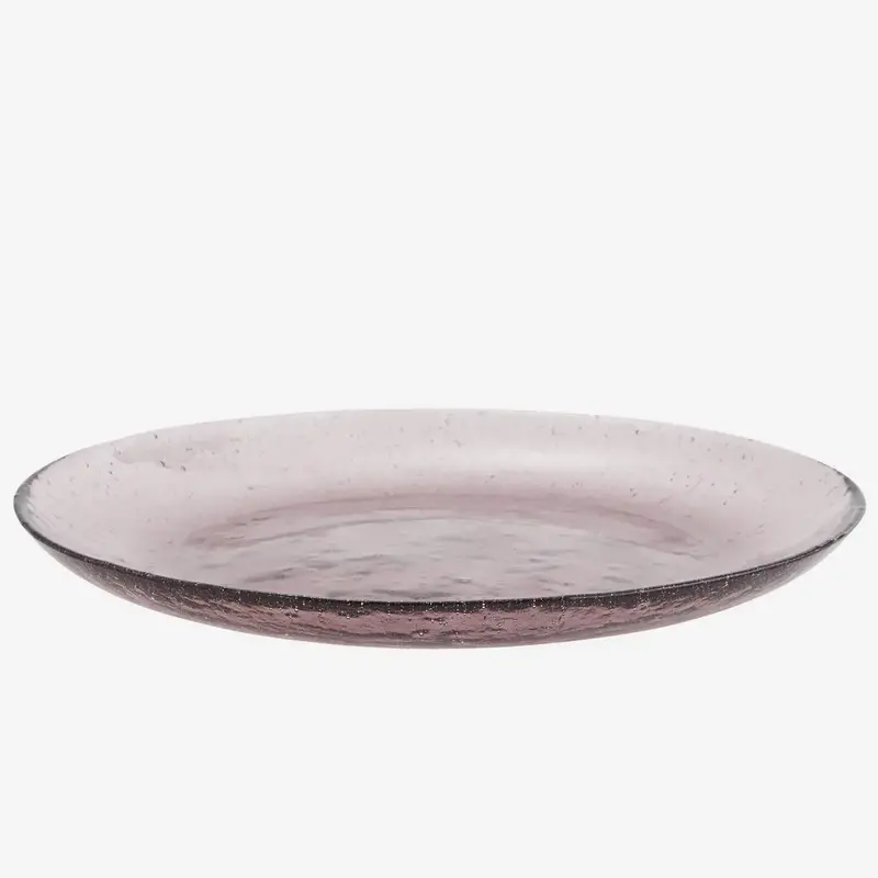Madam Stoltz-collectie Madam Stoltz Coloured glass dinner plate Purple Purple