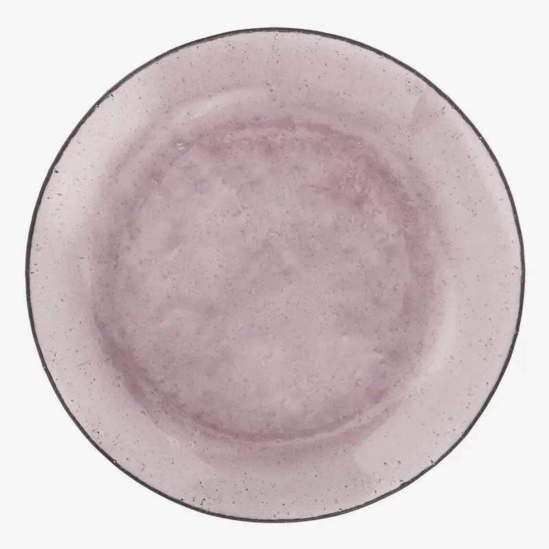Madam Stoltz-collectie Madam Stoltz Coloured glass dinner plate Purple Purple