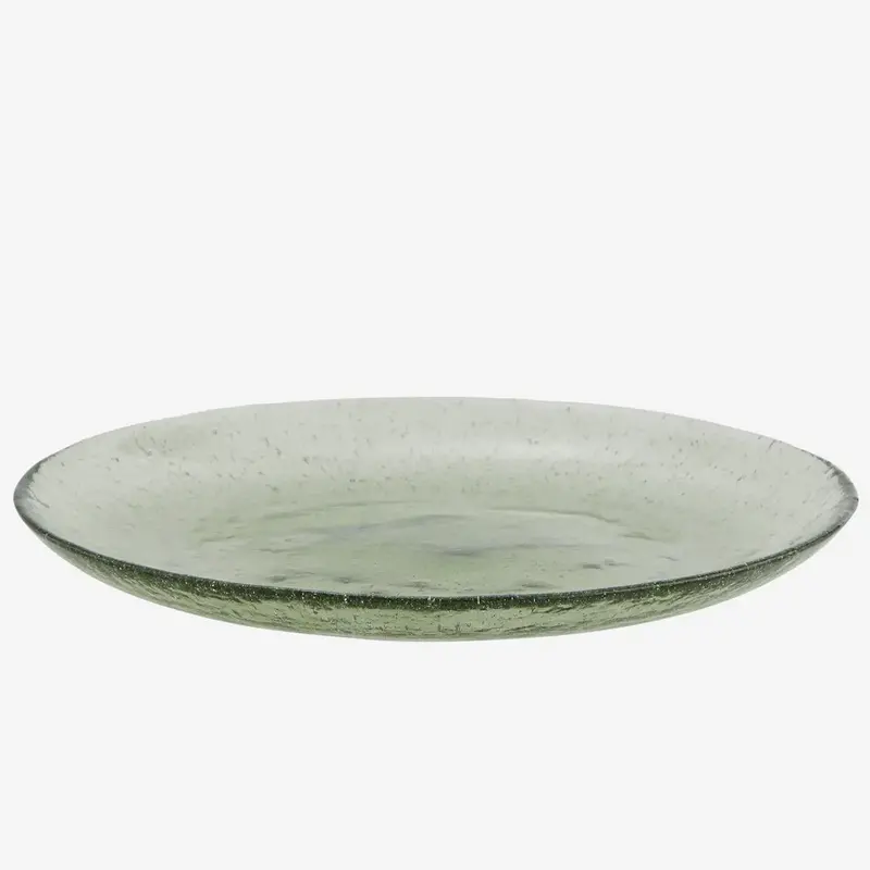 Madam Stoltz-collectie Madam Stoltz Coloured glass dinner plate Green Green