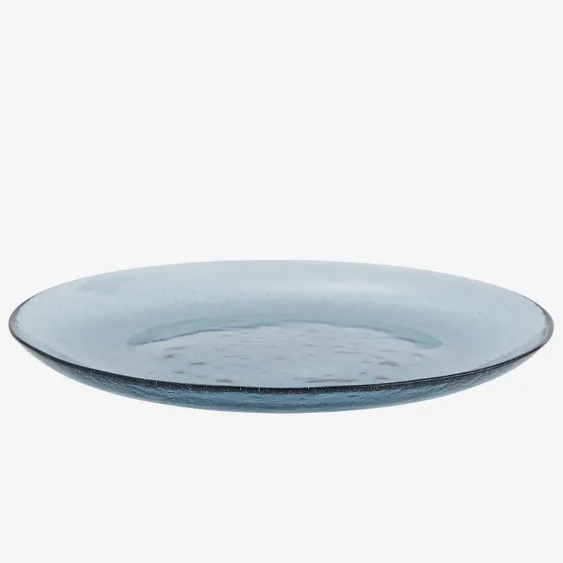 Madam Stoltz-collectie  Gekleurd glazen bord Blauw
