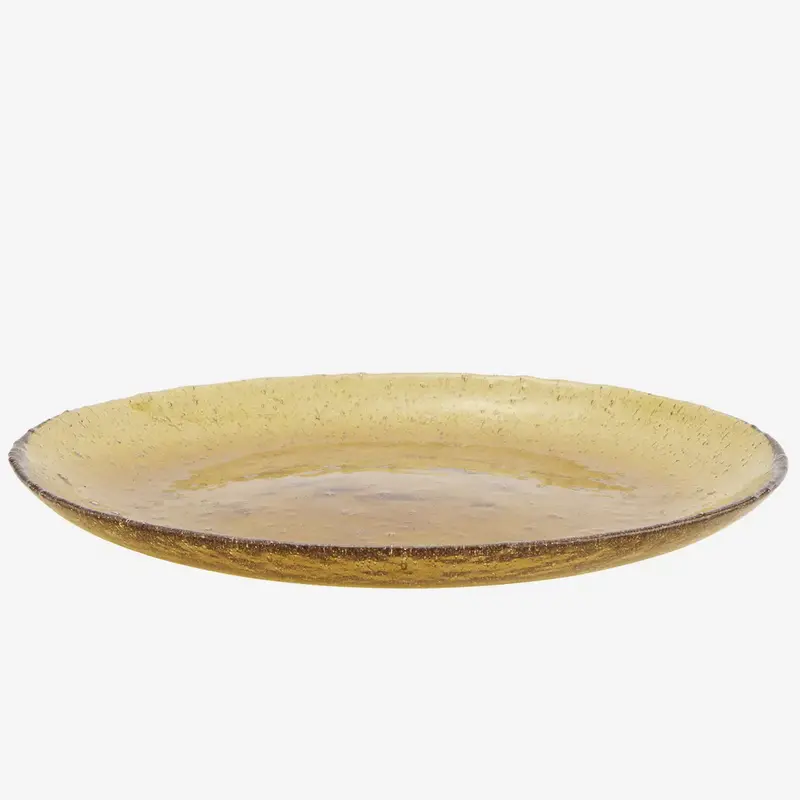 Madam Stoltz-collectie  Gekleurd glazen bord Amber