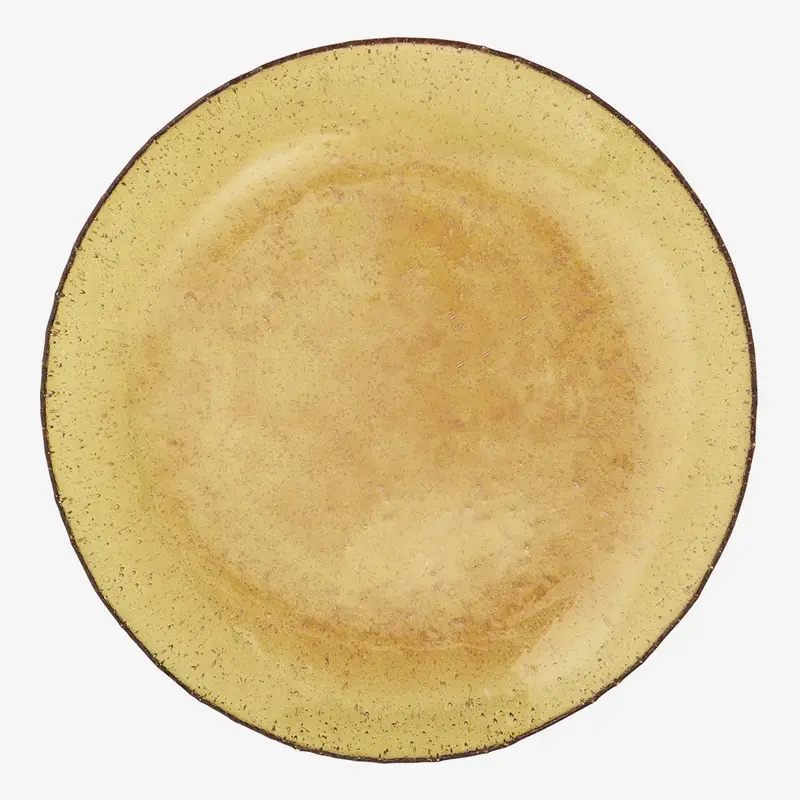 Madam Stoltz-collectie  Gekleurd glazen bord Amber