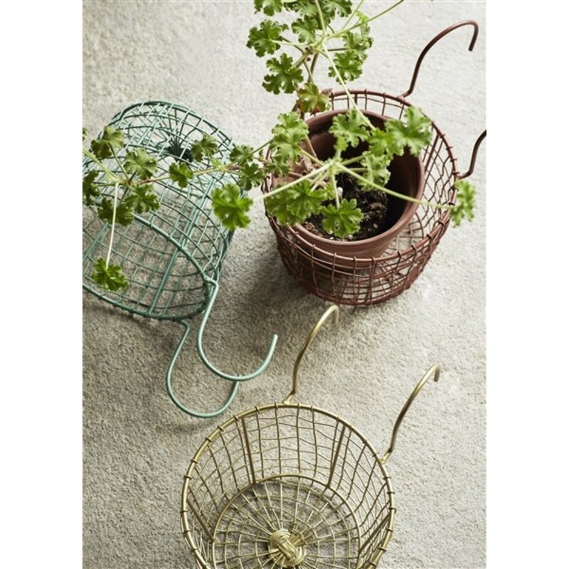 Madam Stoltz-collectie Hanging iron pot holder rust
