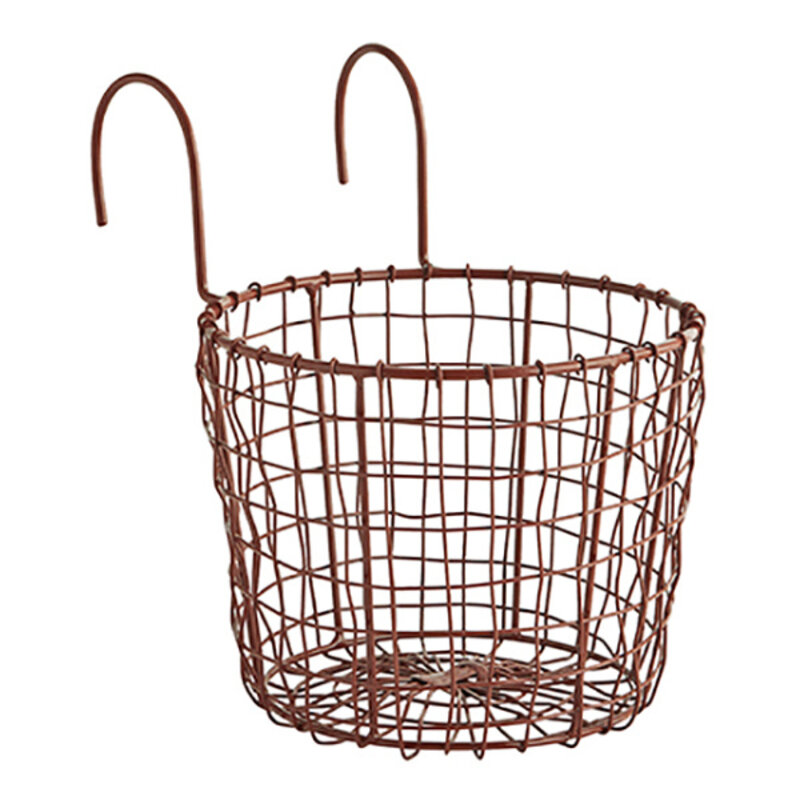 Madam Stoltz-collectie Hanging iron pot holder rust