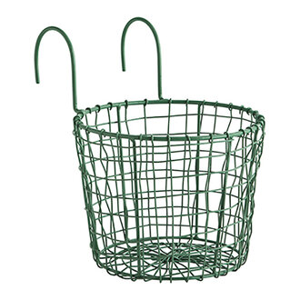 Madam Stoltz Hanging iron pot holder green