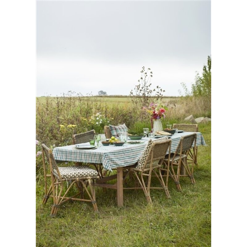 Madam Stoltz-collectie Bedrukte geweven kussenhoes, bruin, groen, wit