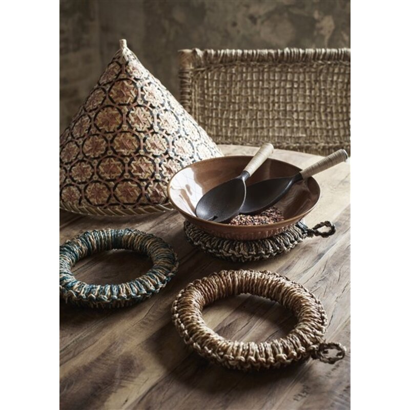 Madam Stoltz-collectie Wooden serving set w/ cane