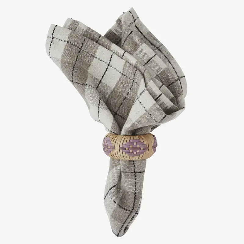 Madam Stoltz-collectie Madam Stoltz Checked cotton napkin Taupe, off white, black Taupe, off white, black