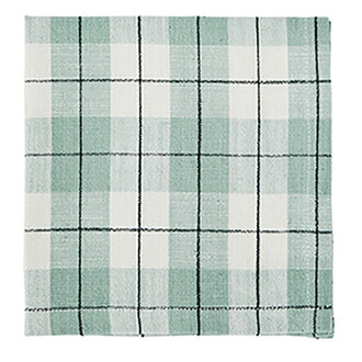 Madam Stoltz Checked cotton napkin Light green, off white, black