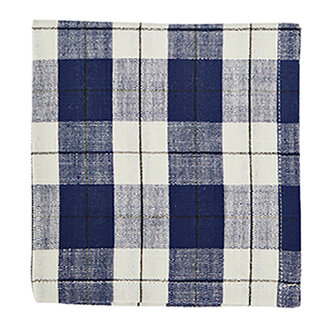 Madam Stoltz Checked cotton napkin Blue, off white, black