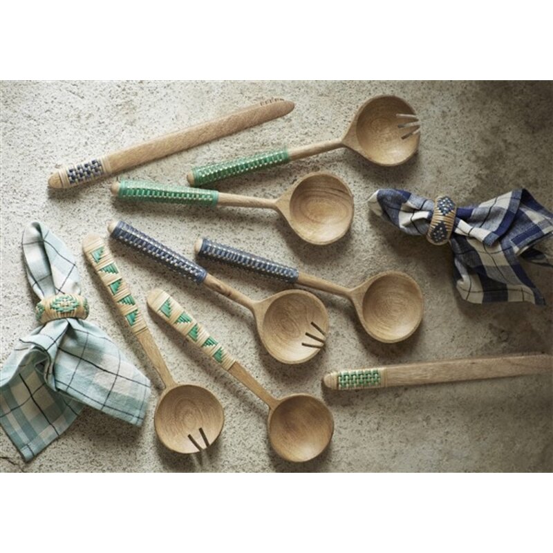 Madam Stoltz-collectie Madam Stoltz Checked cotton napkin Blue, off white, black Blue, off white, black