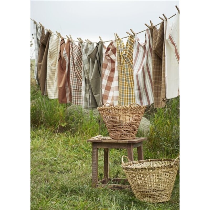 Madam Stoltz-collectie Madam Stoltz Checked kitchen towel Burnt orange, off white, iron Burnt orange, off white, iron
