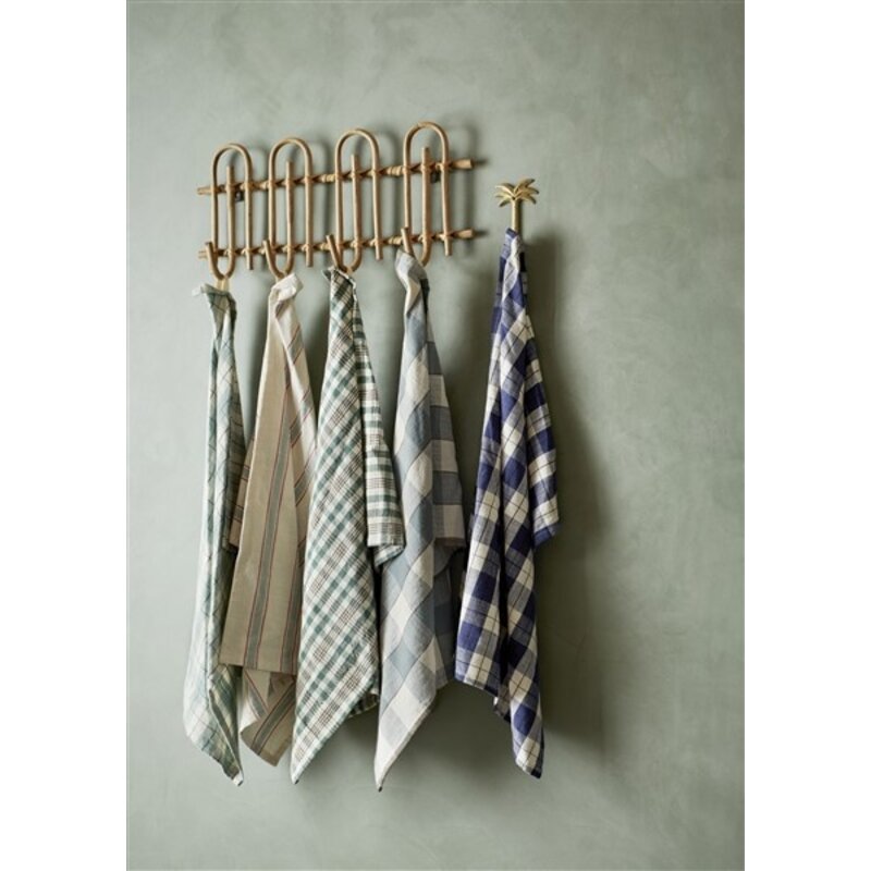 Madam Stoltz-collectie Madam Stoltz Checked kitchen towel Dusty blue, off white, iron Dusty blue, off white, iron