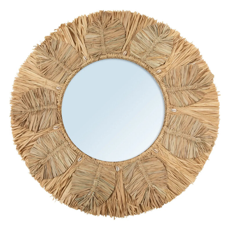 Bazar Bizar-collectie Palmboom Spiegel - Naturel - M