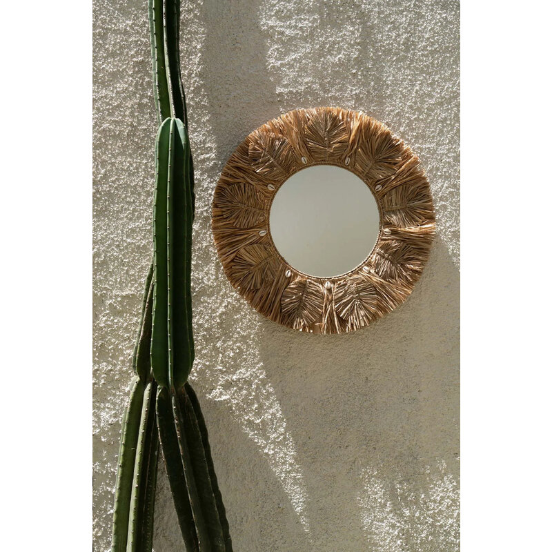 Bazar Bizar-collectie Palmboom Spiegel - Naturel - M