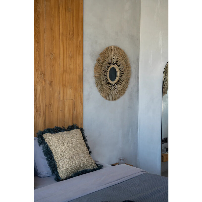 Bazar Bizar The Raffia Cushion Cover - Square - Natural Black - 60x60