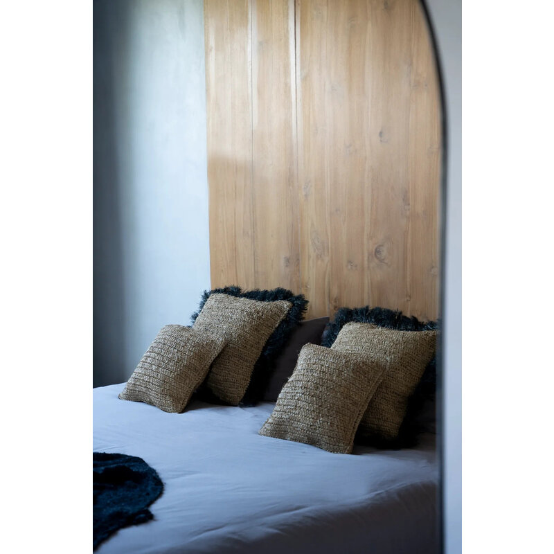 Bazar Bizar The Raffia Cushion Cover - Square - Natural Black - 60x60