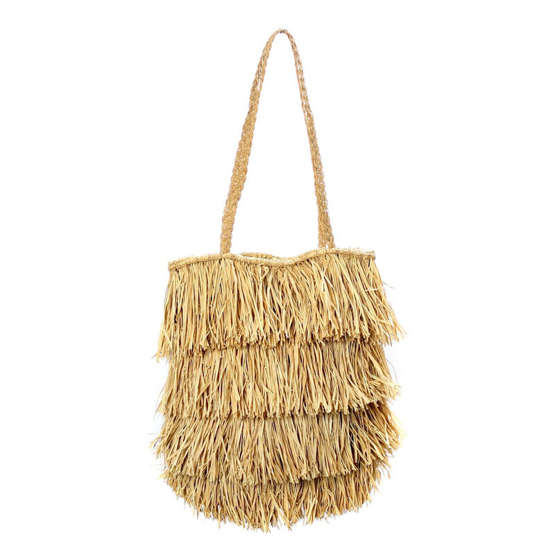Bazar Bizar-collectie Raffia Bahamas Tas - Naturel