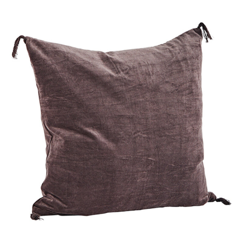 Madam Stoltz-collectie Fluwelen kussenhoes, Aubergine