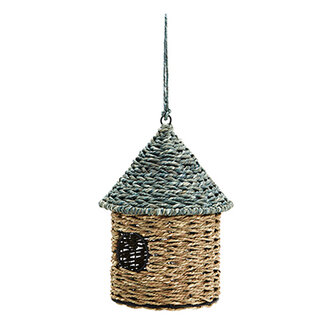 Madam Stoltz Hanging bird house, Natural, blue