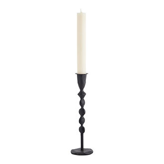 Madam Stoltz Hand forged iron candle holder, Black