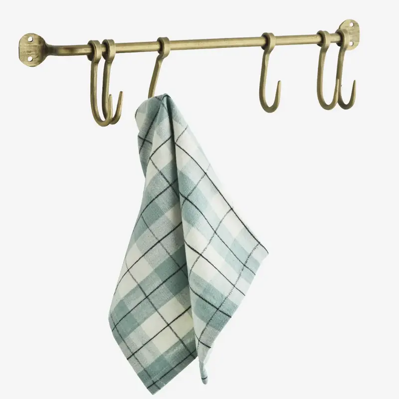 Madam Stoltz-collectie Metalen wandrek met haken, Ant.brass